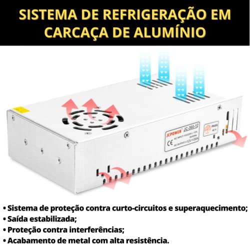 Fonte Chaveada Colméia 12v 10a 120w Bivolt Estabilizada Para Câmera DVR CFTV Fita Led Som Automotivo