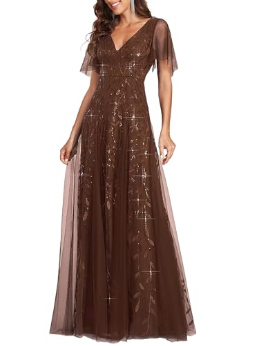 Image of Ever-Pretty Women's Sequin V-Neck Formal Mother of the Bride Dresses
