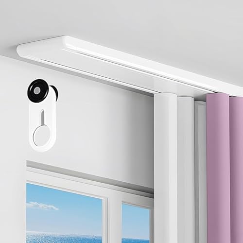Dual Row Ceiling Mounted Curtain Track System - Heavy Duty Silent Sliding Rails for Room Dividers & Curtains - Perfect for Living Room, Bedroom & Office (8.86ft)