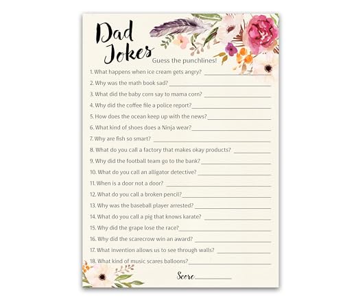 Jeux de blagues pour papa et trivia de fête prénatale rustique pour anniversaire et bébé