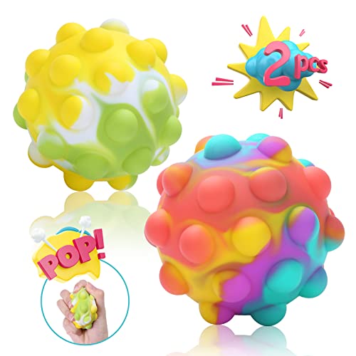 Lemnoi Jouets Anti-Stress 2pcs, Fidget Toy en Silicone Balles Anti Stress pour l'anxiété Enfants et Adultes Cover