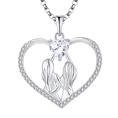 Jo Wisdom Collar Corazón De Plata De Ley 925 Mujer,Colgante Con Cadena Siempre Mi Hermana Para Diempre Mi Smiga Amistad Con 3a Circonia Jo Wisdom Collar Corazón De Plata De Ley 925 Mujer,Colgante Con Cadena Siempre Mi Hermana Para Diempre Mi Smiga Amistad Con 3a Circonia