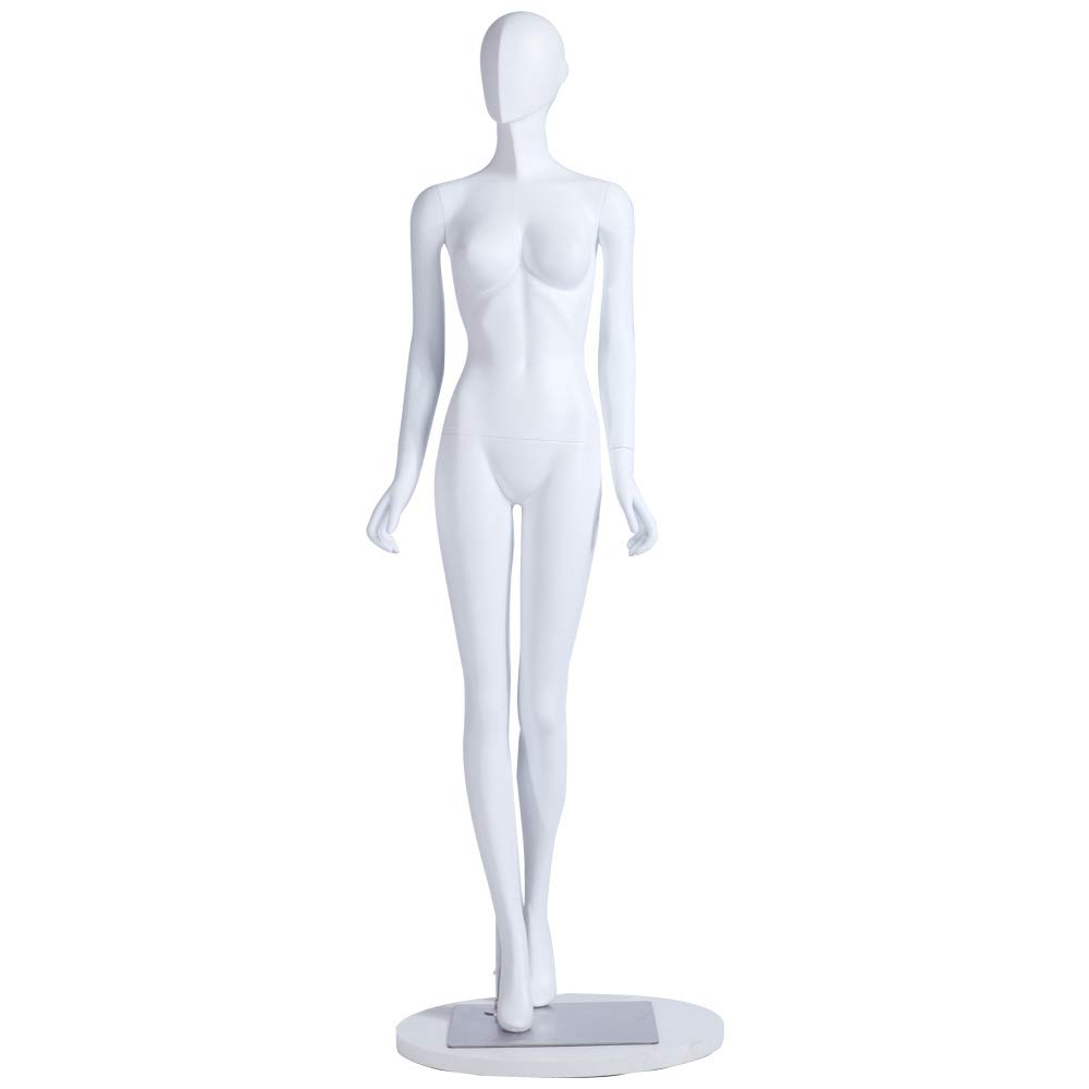 S-12 Donna Femminile Manichino Testa Astratta Nuovo Maschio Femmina Eurotondisplay bella astratta Bianco Opaco verniciato (S-12 Donna Femmina)
