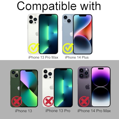 TENOC Screen Protector for iPhone 13 Pro Max & iPhone 14 Plus, 2-Pack Clear 9H Tempered Glass Film Cover Sensor Protection Case Friendly for 6.7 inch