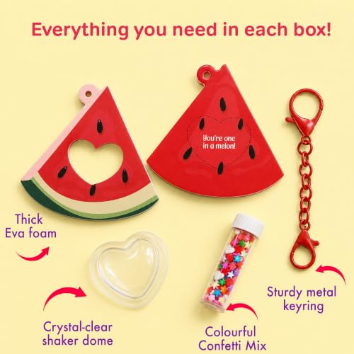 Image of Chalk & Chuckles Joydomes Cool Watermelon, DIY Shaker Keychain & Bag Charm | Pack of 6, Tween Creative Accessories Kit, Birthday Return Gifts & Party Activity for Kids Age 6, 7, 8, 9, 10 Years