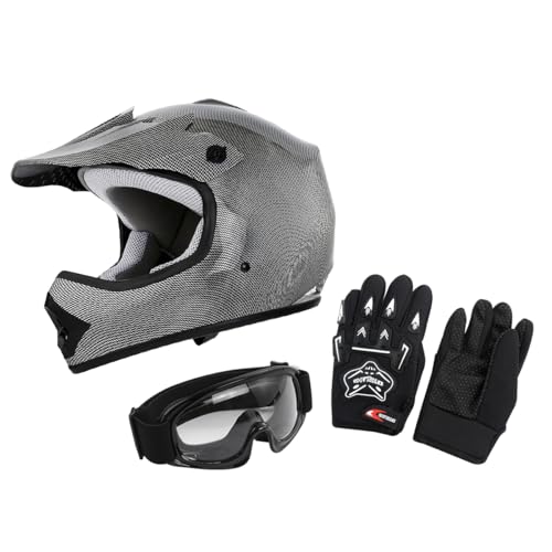 XFMT Dot Youth Kids Dirt Bike Helmet with Goggles & Gloves