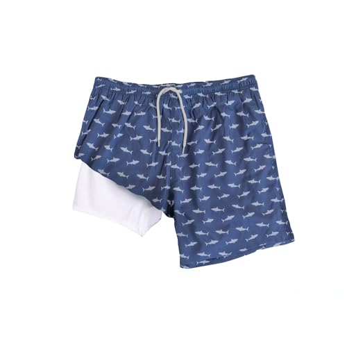 BERMIES Boys’ Swim Trunks with Compression Liner - Anti-Chafing, Quick-Dry, UPF 50+, Eco-Friendly Fabric