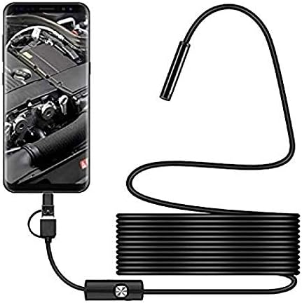 USB Snake Inspection Camera, 2.0 MP IP67 Waterproof USB C Borescope, Type-C Scope Camera with 8 Adjustable LED Lights for Android, PC2