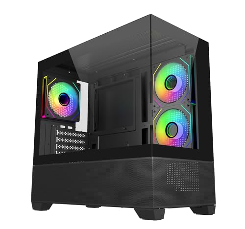 Image of Cooler Master Elite 490 Computer Case- Black |3 X Pre-Installed Reverse Argb Fans|Upto 360mm AIO Support| mATX Motherboard Support |RTX 50 Series Upto 425mm |Type C Connector | Fish Tank Case
