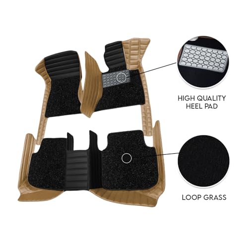 Image of Antiskid Combination 9D Car Mat Full Set for Vinfast VF 7 2026 | Luxury Leather Dual-Stitch Full Set 9D Car Floor Mat || 100% Waterproof & Washable||Color: Black FR-Chamois