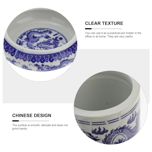 Pot à encre en céramique fine et accessoires de bureau rétro - 3