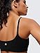 CRZ YOGA Butterluxe Adjustable Spaghetti Strap Sports Bras for Women - Scoop Neck Wireless Padded Yoga Workout Crop Top Black Medium