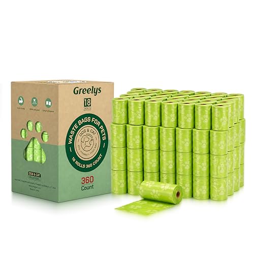 Image of Dog Poop Bags 360 Count - Strong Leak-Proof, Easy Tear, Eco Friendly Biodegradable Waste Bags for Dogs & Cats, Unscented