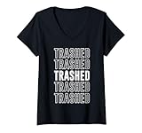 Damen Müll T-Shirt mit V-Ausschnitt