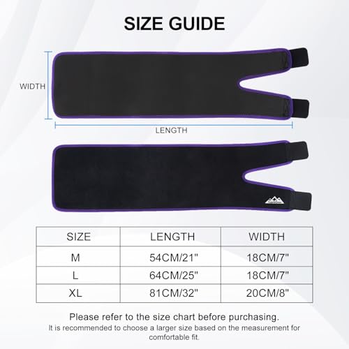 supregear Oberschenkelbandage Unterstützung, Einstellbare Kompression Neopren Oberschenkel Ärmel Atmungsaktive Rutschfeste Oberbeinstütze für Frauen Männer, Schwarz + Violett, M