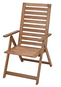 MARIAS KOMMERCE N?MMAR? Reclining Chair, Outdoor, Foldable Light Brown Stained