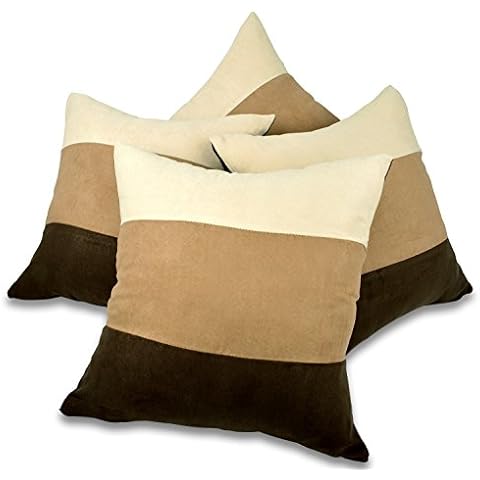 Red Rainbow Faux Suede Cushion Covers Set Cover
