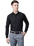 Majestic Man Slim Fit Cotton Blend Formal Shirts for Men (Medium, Black)