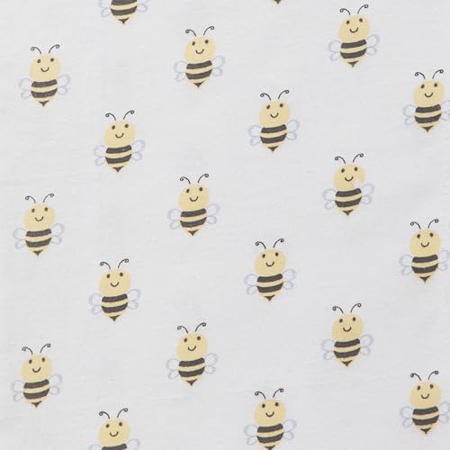 Image of Little Treasure Hudson Baby Cotton Poly Flannel Receiving Blankets Multipack, Yellow Daisy Bee, 30x30 inches