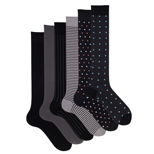 Chaussettes longues en coton pour homme Ciocca : lot de paires colorées et résistantes