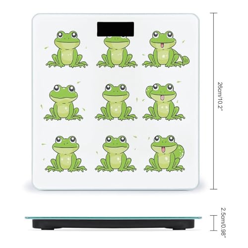 Báscula Digital Little Green Frog Vidrio Templado para Baño miniatura 2