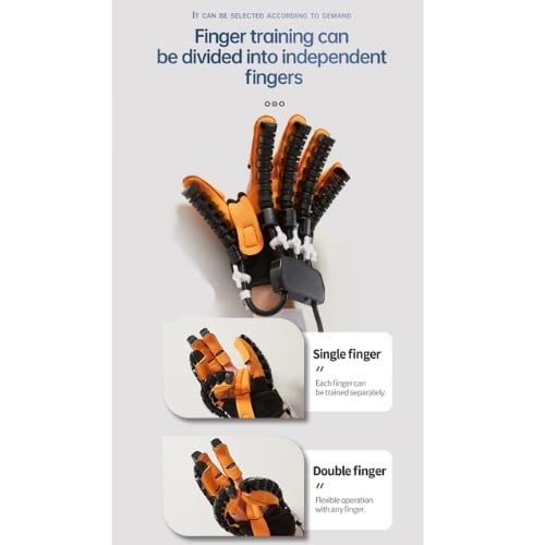 Image of Robotic rehabilitation Glove Finger Training for Finger Paralysis Patients Right & Left Hand Both Hand | One Pair (Orange, Medium)