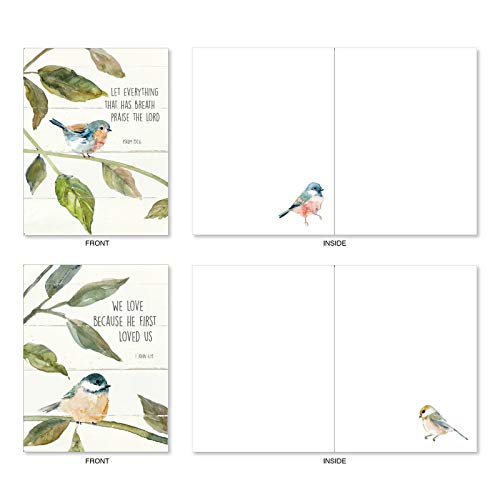 The Best Card Company - 20 Blank Notes With Envelopes - All Occasion Animal Assortment (10 Designs, 2 Each) - Scripture Birds Am7108Ocb-B2X10 #TOP7