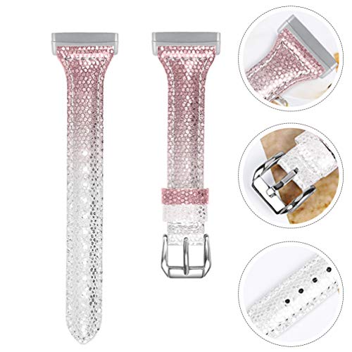 UKCOCO Pulseira de Relógio de Couro Bling Glitter Ajustável Substituições de Pulseira de Relógio de