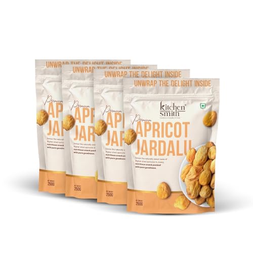 Image of KitchenSmith Apricot Jardalu - Pack of 4 (250gm Each) | Exotics Dry Fruits | Apricots Jardalu (with Seeds) | Naturally Sourced, No Added Sugar, Rich In Vitamins & Juicy