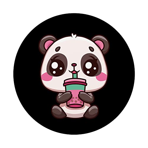T-shirt mignon Kawaii Panda Bubble Drink Boba Milk Tea Anime Tee PopSockets PopGrip Interchangeable – vue 3