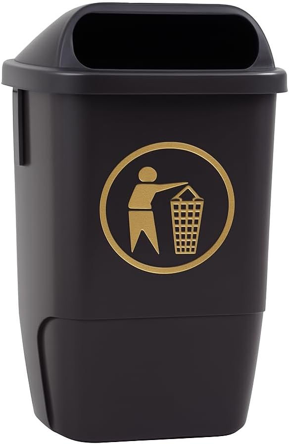 Chabrias Ltd 50 Litre Post Wall mounted outdoor litter bin, External Bin, School Bin
