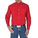 WranglermensGeorge Strait One Pocket Button Long Sleeve Woven Shirt Red