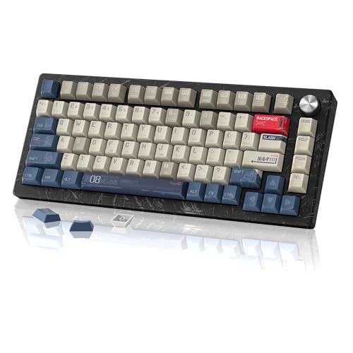 Image of dagaladoo Retro Comic PBT keycaps Set,Cherry Profile Keyboard Keycaps | Beige /Blue key caps,Dye Sublimation,134-keys Custom keycaps for 60% 65% 75% 100% Cherry-MX switch Mechanical Keyboard