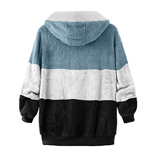 Damen Fleecejacke Warme Bequem, Winterjacke Stylisch Funktional, Winter Warm Lose Plüsch Zip Hooded Jacke, Plüschjacke Elegant Schick, Sale Angebote Teddyjacke Lässig Tolle Steppjacke