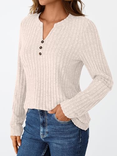 AUTOMET Womens Henley Long Sleeve Shirt Fall Top V Neck Fashion Dreesy Casual Tunic Sweaters Clothes Trendy Work Outfits3