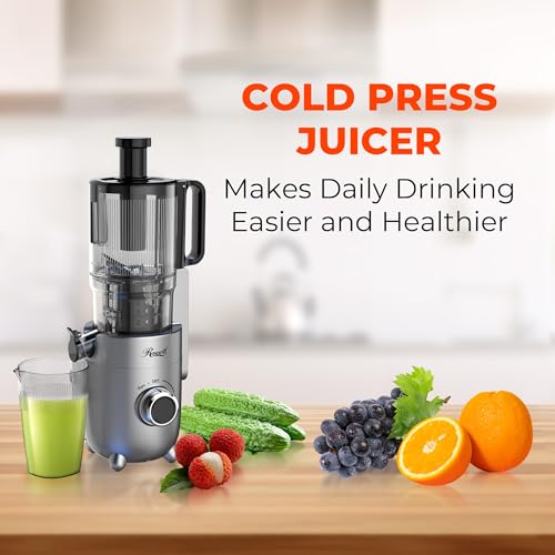 Image of Rosewill Cold Press Juicer, 4.72 inch Wide Feed Chute Juice Extractor Machine, High Juice Yield, Slow Masticating Juicer for Whole Vegetables & Fruits