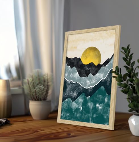 Image of ArtX Paper Modern Art Wall Painting For Living Room, Drawing Room Decoration Big Size, Sunrise Framed Painting for Wall Decoration, Wall Decor For Bedroom, Multicolor, 36.0 x 18.0 inches, Set Of 3