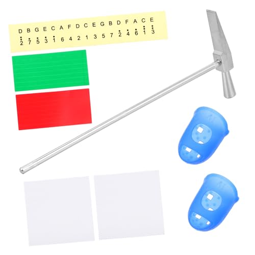Toddmomy Thumb Piano Kit 17 Key Scale Stickers Tuning Hammer Accessory Set for Beginners