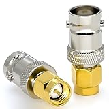 2個 SMA から BNC 同軸アダプタ、SMA オスから BNC メス アンテナ コネクタ、HAM ラジオ、SDR、CB ラジオ用 BNC SMA 同軸ケーブル アダプタ