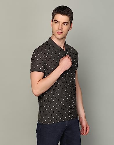 Image of INKKR Men's Printed Polo Neck Half Sleeve Multicolor T-Shirt