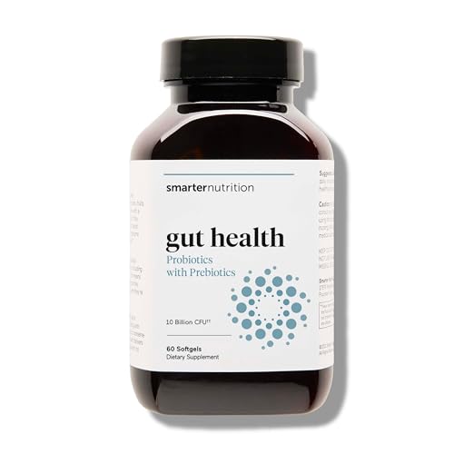 SMARTERNUTRITION Gut Health Probiotics with Prebiotics - 100% Soil-Based Strains with MCT Oil for Digestive, Immune Health, Gut Microbiome - Vegetarian - 60 Count [1-Month Supply]