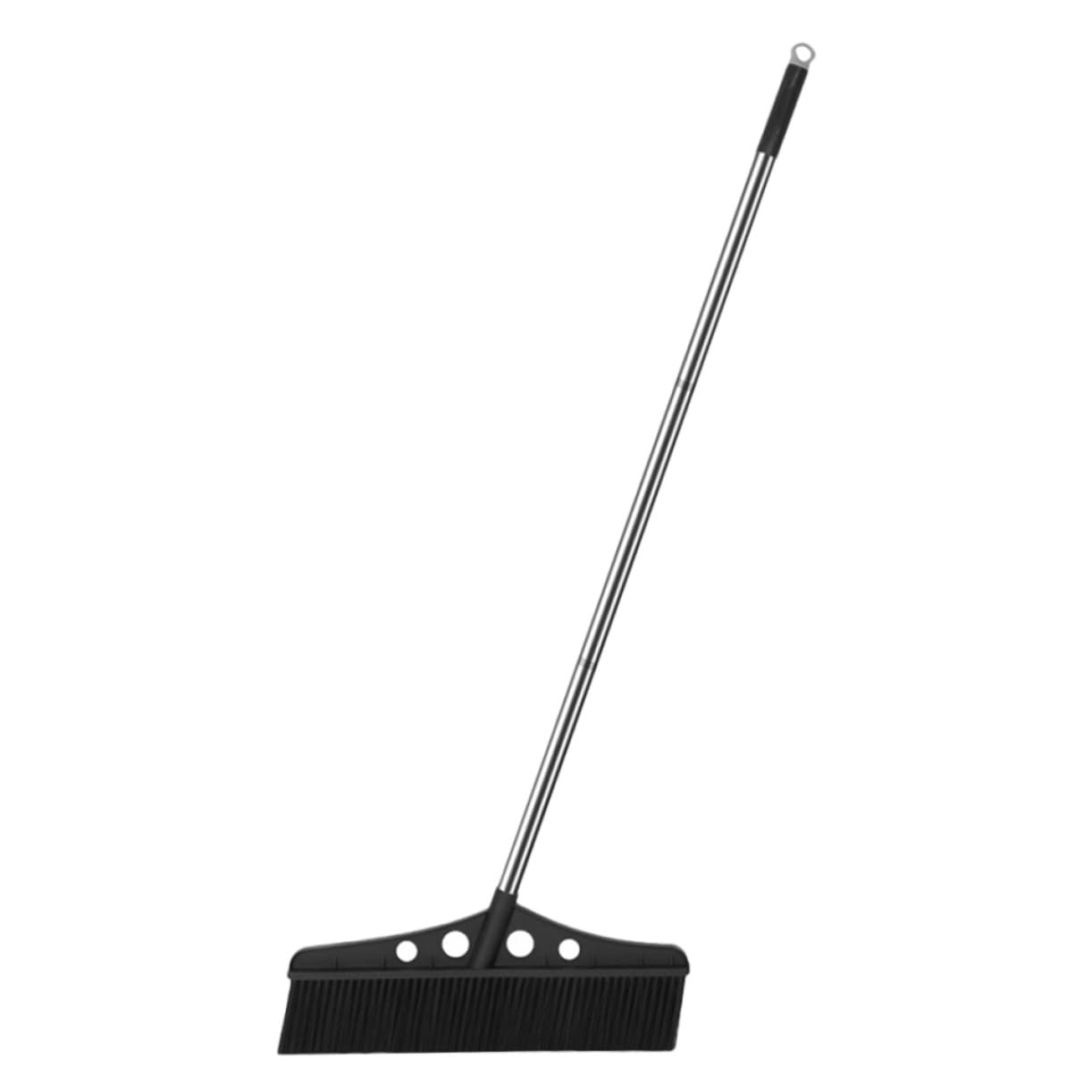 Lurrose Scopa da Giardino Resistente con Manico Setole in Nylon e Acciaio Resistente Scopa Larga Smontabile per Esterni per Cortili Garage Patio e Pavimenti in Mattoni e Legno