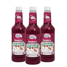 Master of Mixes Raspberry Daiquiri & Margarita Drink Mix, Ready To Use, 1 Liter Bottle 33.8 Fl Oz, Pack of 3