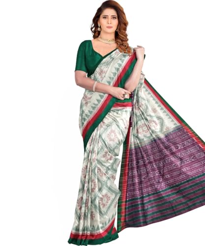 Image of Nuapatna Cotton Saree of Odisha Ikkat Orissa Traditional Handloom Sari | Bomkai | Pata | Nuapatana | sambalpuri saree | khandua patta sare | without Blouse S8