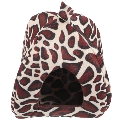 INOOMP ハムスターの巣 ケージ コープ リス ペット フード付き 小さなハムスターの家 頑丈なハムスター小屋 家庭用チンチラハウス 頑丈なハムスターの隠れ家 ベルベット Leopard