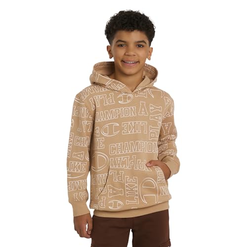 Image of Champion boys Graphic Hoodie Pullover Sweatshirt for Kids With Stylish Embellishments