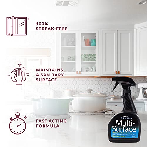 Hope's Perfect Glass Multi-Surface Purpose Household Spray, Kitchen Countertop Degreaser, Bathroom Shower And Sink Cleaner, Streak Free, Pack Of 1 (32Pgm12), Black #TOP6