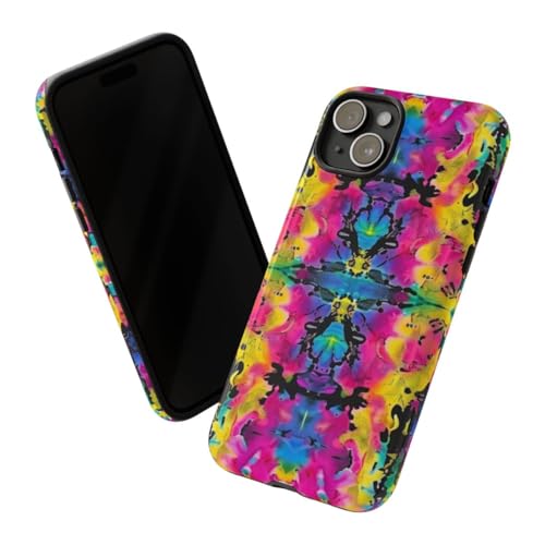 Coque iPhone 15 Plus rigide finition miroir design abstrait luxe - 2