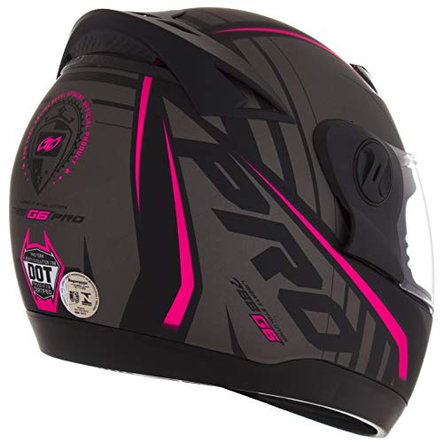 Pro Tork Capacete Evolution G6 Pro Neon Fosco 56 Preto/Rosa