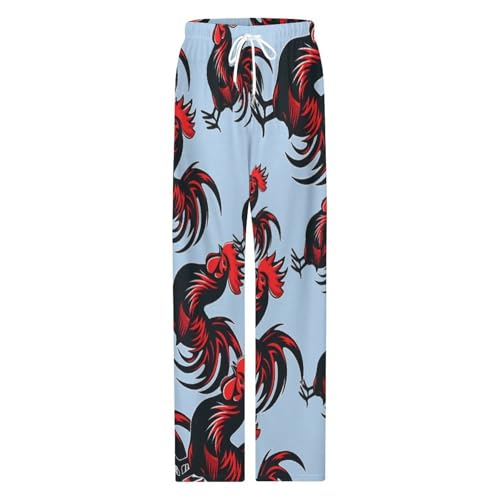 Rooster Flag Red Cock Mens Pajama Pants Print Lounge Pant PJ Bottoms Sleepwear Loungewear4